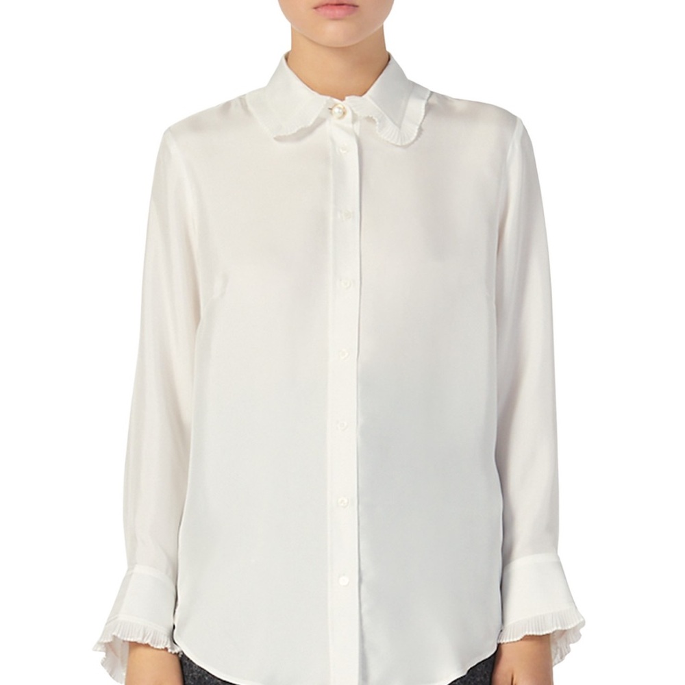 Sandro Taina Ruffled Silk Blouse